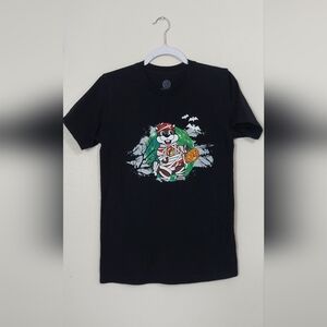 Spooky Black Graphic Tee with Mummy Bear